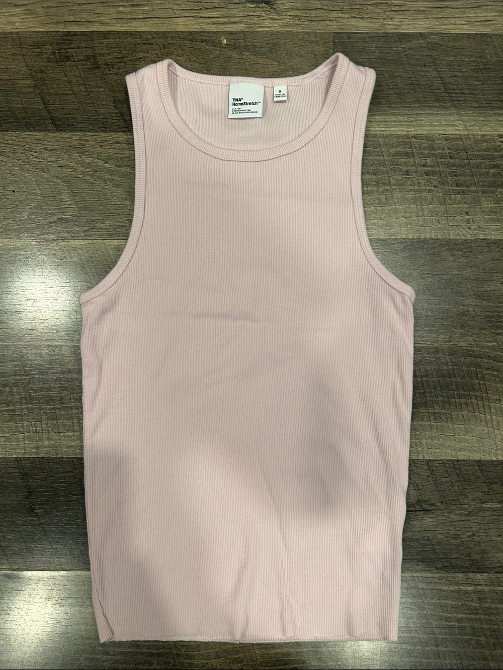 TNA Ribbed Tank Top in Pale Pink